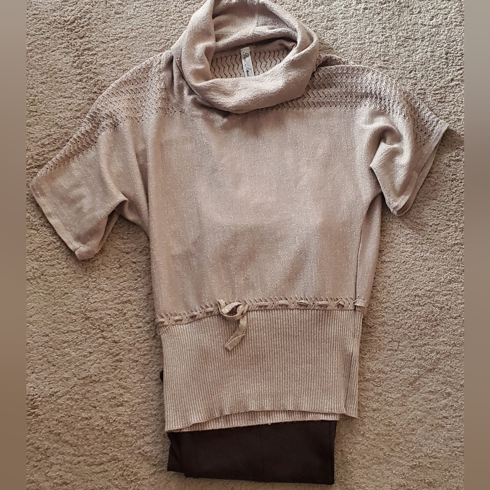 Pina Rossi Cream Shimmer Sweater